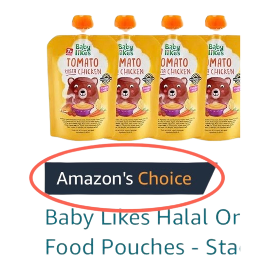 Amazon UK recognised Baby Likes as Amazon's Choice or Best Seller in Savoury Baby Food Category